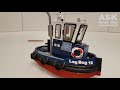 rc boat mini tug boom boat