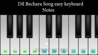 Dil Bechara - Title Track Keyboard notes || easy || piano notes ||Sushant singh Rajput || A.R.Raham