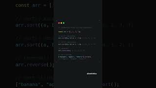 💡 JavaScript Array Sorting Methods in 30 Seconds! 🚀 #shorts #javascript