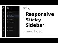 Create Responsive Sticky Sidebar using HTML & CSS