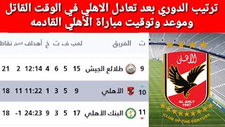 ترتيب الدوري المصري بعد تعادل الاهلي مع إنبي اليوم