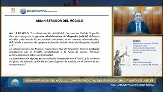 ADMINISTRACIÓN DEL MÓDULO CORPORATIVO CIVIL Y JUNTA DE JUECES - DR. CARLOS VALVIDIA