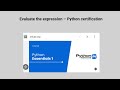 Python Essentials 1 - Evaluate the expression – Python certification