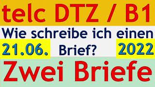 DTZ / B1 | zwei Briefe schreiben | E-Mails schreiben | Live am 21.06.2022