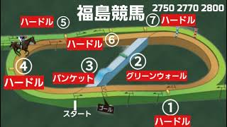 [競馬場障害コース]福島競馬場障害コース2750m2770m2800mの簡単な紹介です。#shorts