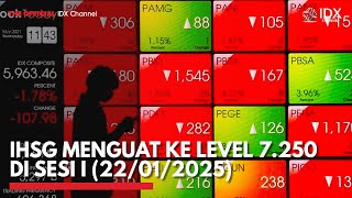 IHSG Menguat ke Level 7.250 di Sesi I (22/01/2025) | IDX CHANNEL