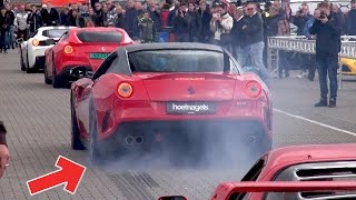 Ferrari 599 GTO - INSANE BURNOUT \u0026 ACCELERATIONS!!