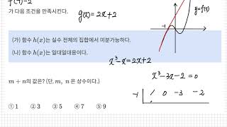 삼차함수 그래프 개형\u0026미분가능성_난이도 상 (2021년 7월 사관학교 14번)