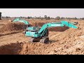 kobelco sk200 super vs kobelco sk200 super xm งานขุดคลองส่งน้ำ ดูไกลๆมีอีก 2 คัน excavator ep.6356