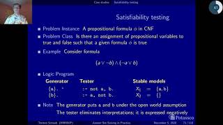 Answer set solving in practice, modeling, cases (sat)