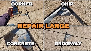 Easy | Repair Large Chip Corner Concrete Driveway