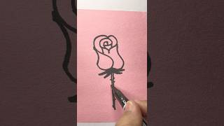 Free Hand Rose Flower Drawing Tutorial 🥀 #shorts #viral #art #drawing #shortsviral