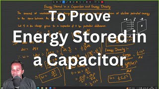 Energy Stored in a Capacitor and Energy Density #derivation #class12 #ncert #cbse