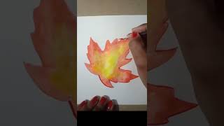 3D Maple leaf - watercolor Painting #Satisfying #CreativeArt