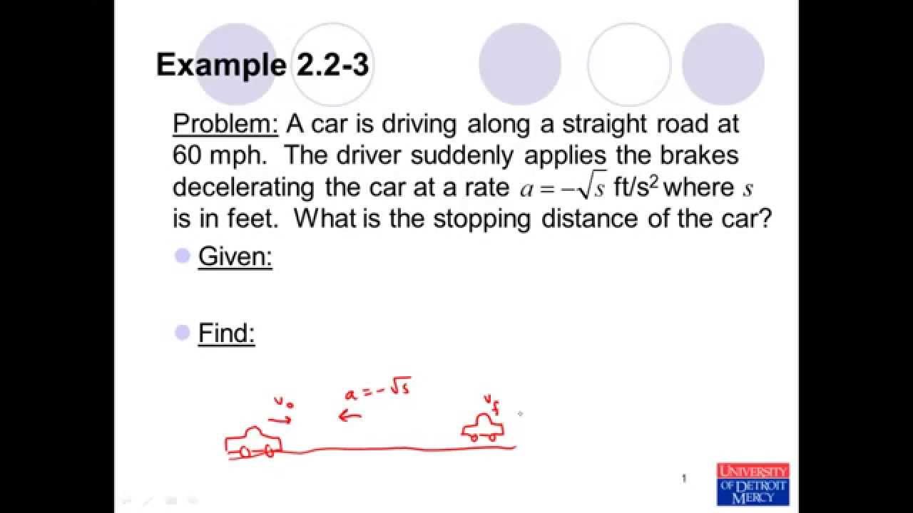 Conceptual Dynamics Example Problem 2 2 3 Rectilinear Motion Youtube