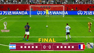 Argentina vs France - Final - Penalty Shootout FIFA World Cup 2022 | Messi vs Mbappe | PES Gameplay