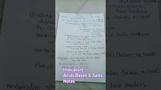 Acids Bases \u0026Salts Indicators notes Class 10 #physicsconceptsbyalisir