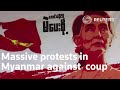 Tens of thousands rally against Myanmar coup