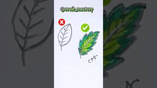 Pro Art 🎨 Hacks! Easy Leaf Drawing #art #drawing #explore #howto #easy #youtubeshorts #tiktok #hacks