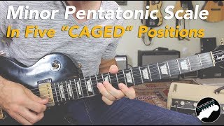 Am Pentatonic in Five "CAGED" Positions | Lead Guitar Licks Lesson