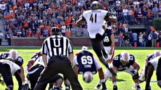 Vanderbilt LB Hurdles Line To Block Auburn Field Goal