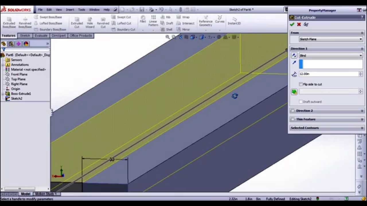 How To Extrude In Solidworks Youtube