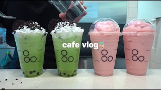 Sub)🍓🌿제주말차크림라떼\u0026스트로베리요거트스무디🌿🍓,카페브이로그,ASMR,최블리,