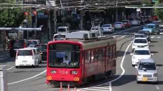 阪堺電気軌道上町線 松虫電停付近のモ601とモ701　Hankai Tramway Uemachi Line Matsumushi Station　(2015.9)