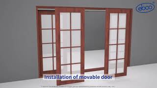 2 Way Syncro Sliding Partition System 100 | Soft Close (for Wood 2+2 doors) | Ebco