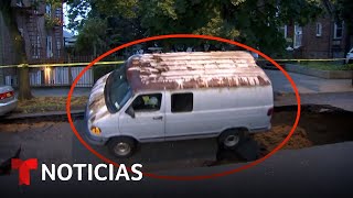 La tierra se tragó una camioneta en Nueva York | Noticias Telemundo