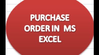 purchase order in Excel