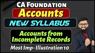 Accounts from Incomplete Records | Illustration 10 | New Syllabus - CA Foundation Accounts |