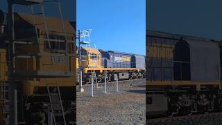 Locomotives BL34, BL28 \u0026 XR558 on the UP Tocumwal Container Train through Shepparton #train #railway