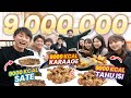 PESTA 9 JUTA SUBSCRIBERS! 9000KCAL KARAAGE, SATE, TAHU ISI, 9 ORANG!