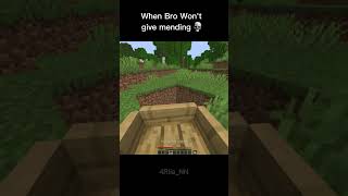 when bro won't give mending #minecraft