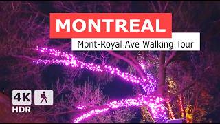 [ 4K ] Mont-Royal Ave Walking Tour For Christmas Lights🎄| Montreal Quebec Canada 2024 🇨🇦