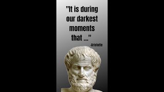 It is during our darkest moments...|Aristotle quote #quoteoftheday #quote