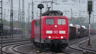 Züge in Mainz-Bischofsheim[4] mit BR101 BR143 BR151 BR152 BR185 BR294 vlexx ICE und mehr...