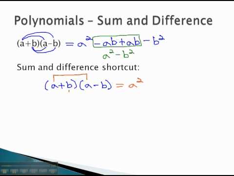 Polynomials - Sum and Difference Polynomials - Sum and Difference