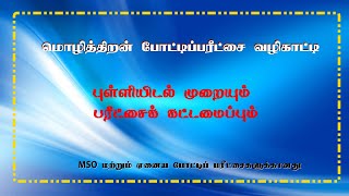 MSO பரீட்சைக்கான புள்ளியிடல் முறை - மொழித்திறன் பரீட்சை வழிகாட்டி, போட்டிப் பரீட்சைக்கான மொழித்திறன்