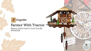 Farmer With Tractor Battery Chalet Cuckoo Clock 25cm By Engstler