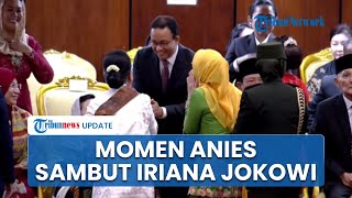 Nyaris Tak Disalami Iriana Jokowi, Ini Momen Anies Baswedan Sambut Ibu Negara di Pelantikan Presiden