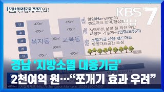 경남 ‘지방소멸 대응기금’ 2천여억 원…“쪼개기 효과 우려”/ KBS 2022.08.17.(수)