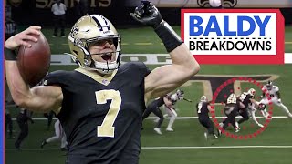 Analyzing Taysom Hill's Debut & Similarities to Drew Brees | Baldy Breakdowns