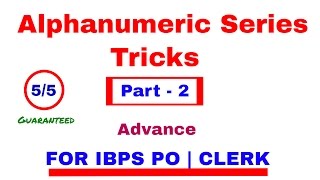 Alphanumeric Series Reasoning Tricks For Bank PO | CLERK  [In Hindi] Part - 2