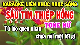 Karaoke Liên Khúc Tone Nữ Dễ Hát | Tuyển Chọn Nhạc Vàng Bolero Đỉnh Cao Nhất - Sầu Tím Thiệp Hồng
