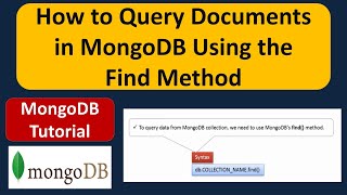 How to query the Document in the Collection in MongoDB using the find method? | MongoDB Tutorial