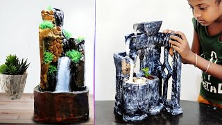 Cement Crafts - Awesome 2 Best Homemade Indoor Strongest Waterfall Fountains | Cemented Life Hacks