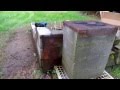 Using chimney blocks to burn trash. Using chimney blocks to burn trash.