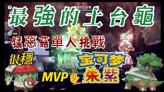 寶可夢朱紫 - 最強的土台龜，猛惡菇單人挑戰，牠就是本次最強的MVP